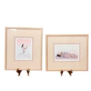 2x Framed Indigenous Prints by Ioyan Mani - 13 x 15